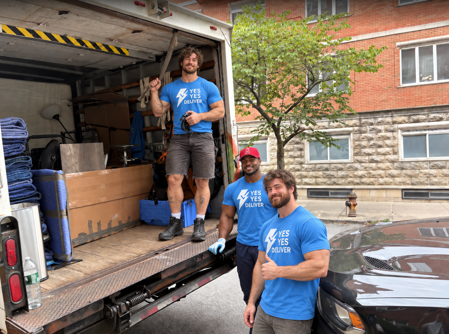 Our movers pose for a photo after loading their truck in Tribeca, NY.