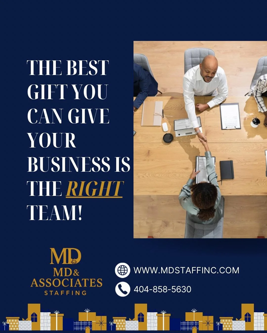 The best gift you can give your business? The right team. 🎁 At MD &amp; Associates Staffing, we connect you with skilled, reliable professionals who help your organization thrive - season after season.

Invest in your people. Invest in your success.
