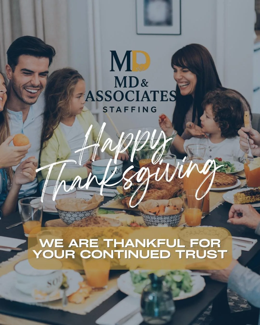 Grateful for the talented professionals and dedicated partners who make our work meaningful.

Happy Thanksgiving from MD &amp; Associates Staffing! 🦃🤎