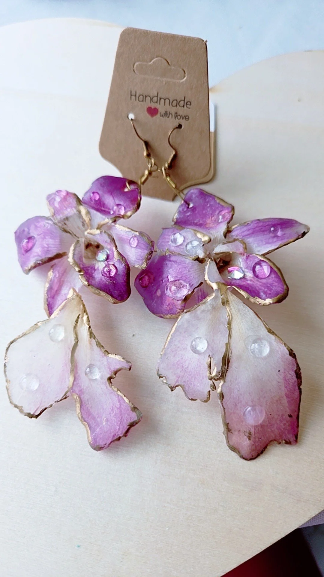 Exquisite Orchid Peony Water Drop Earrings