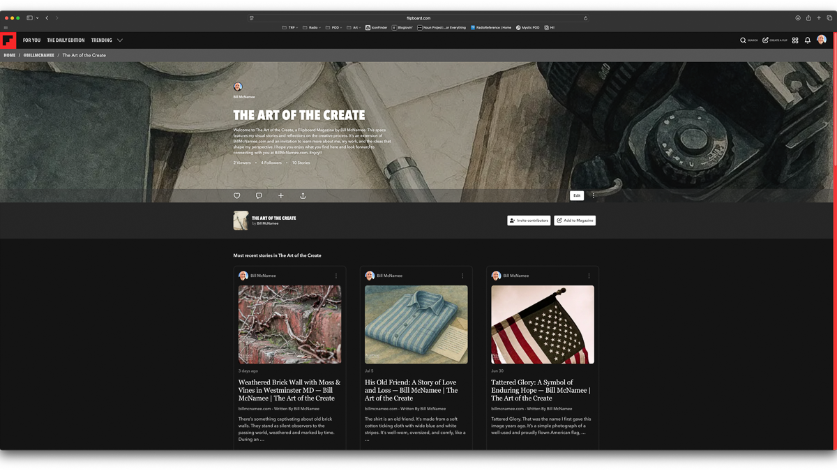 Now Curating on Flipboard: The Art of the Create