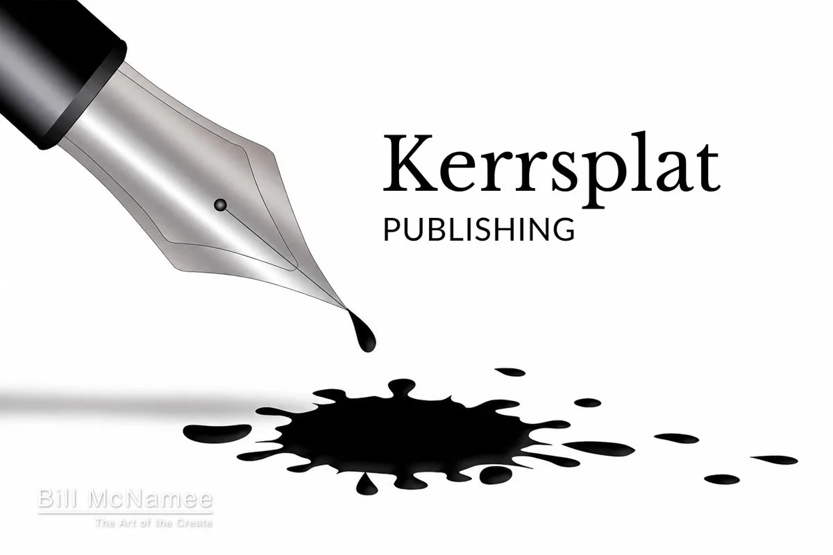 Kerrsplat Publishing logo with black lettering and an orange ink splatter graphic.