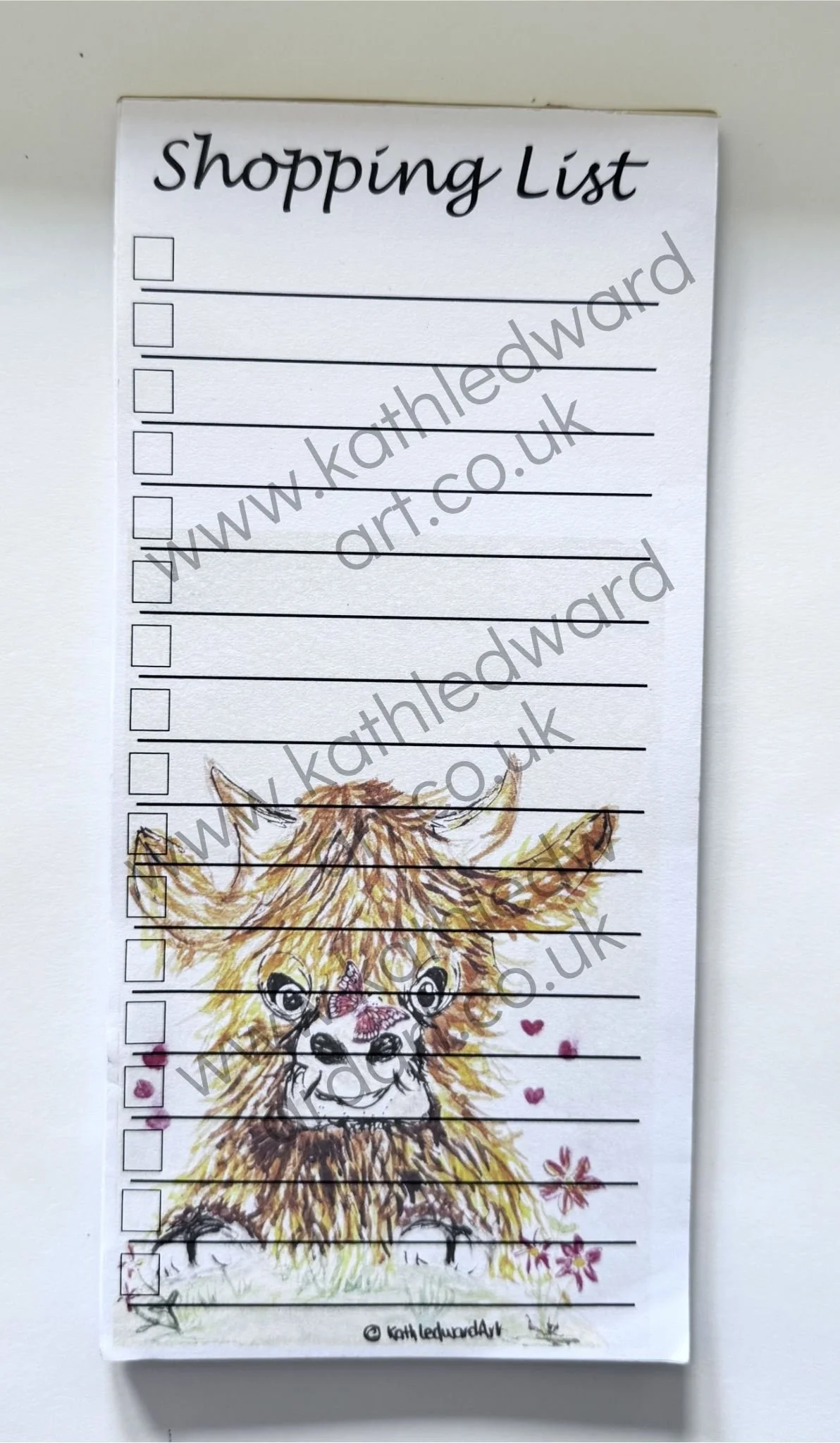 Shopping list - Highland Cow Comical