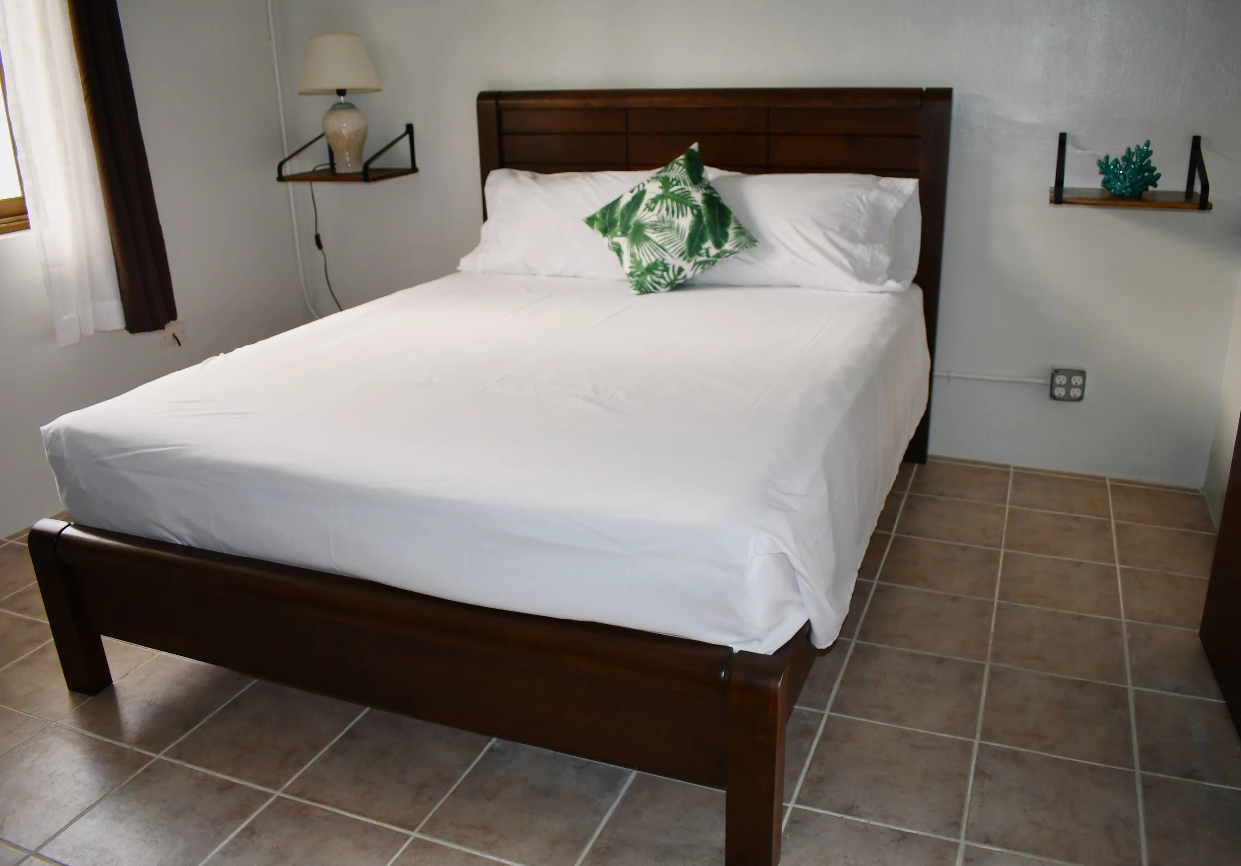 Bedroom of one of the guest accommodations, a one-bedroom apartment in Meda Terrace in Koror, Palau.