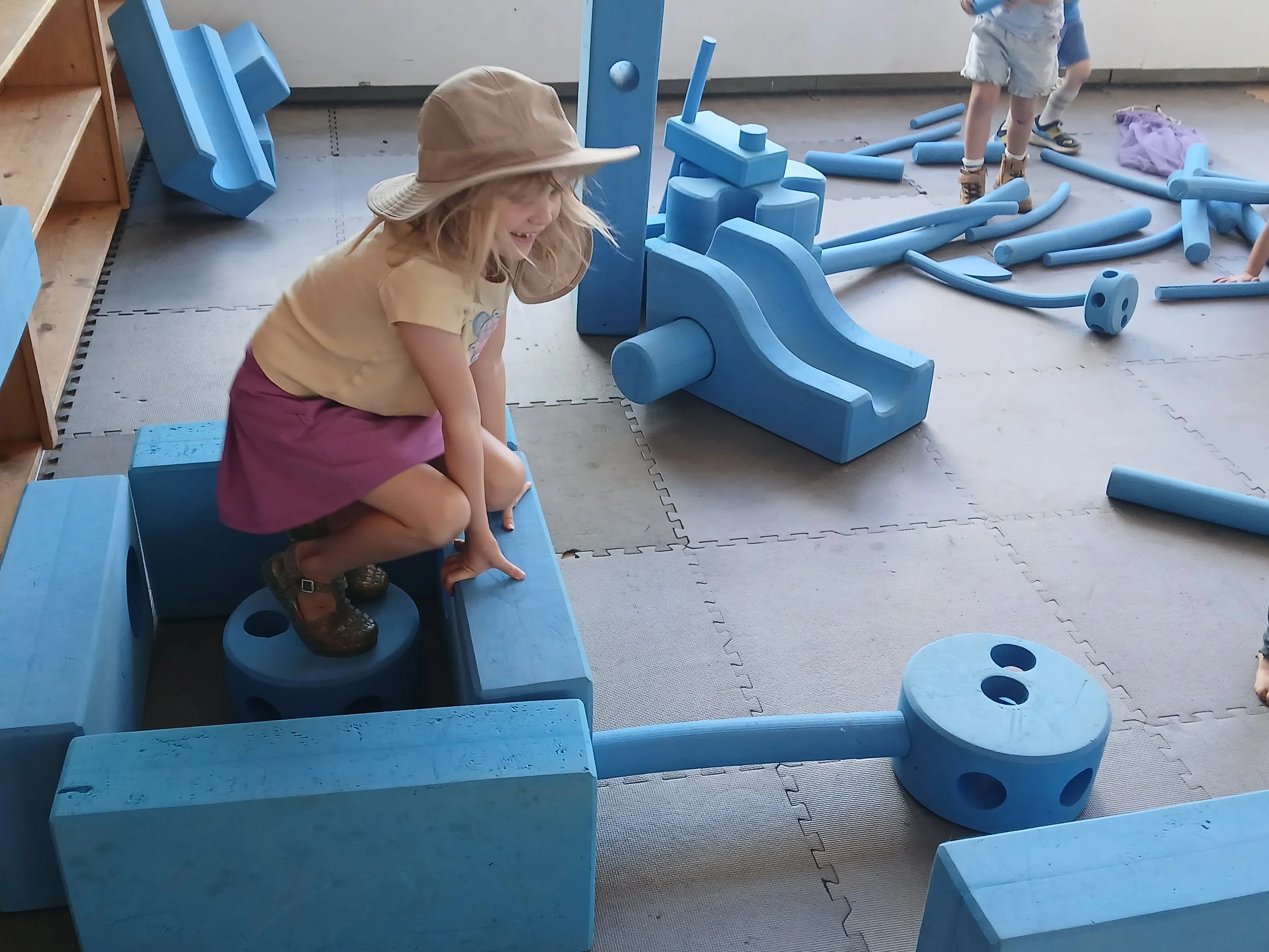 Obstacle Course building w/ the popular "blue blocks" 