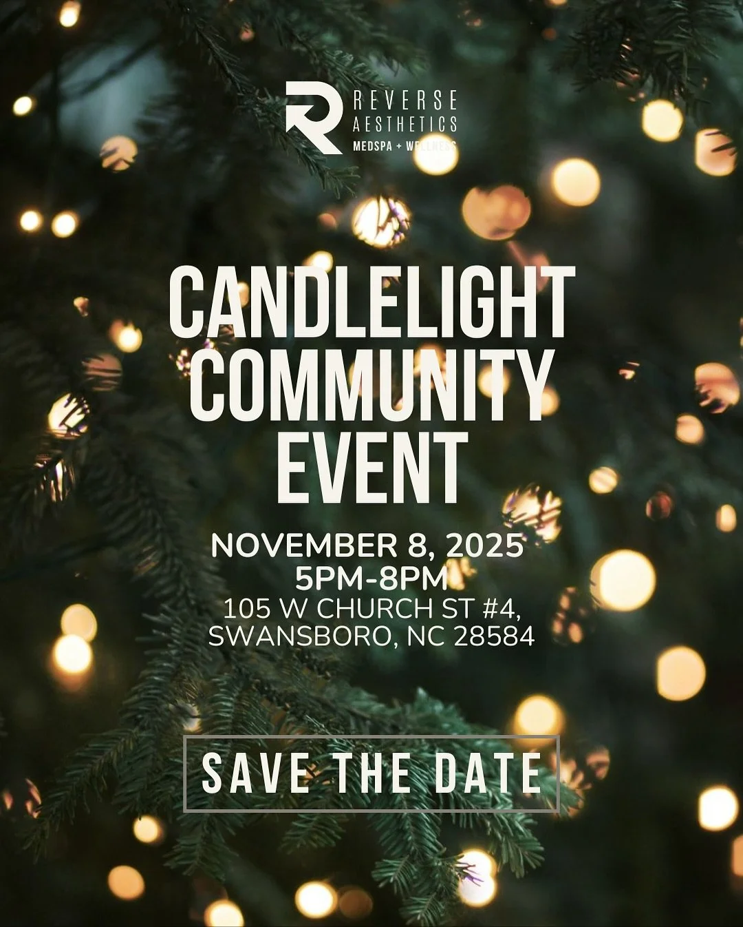 ✨ Save the Date ✨
Join us for Swansboro by Candlelight &mdash; a magical evening of candlelit strolls, holiday music, and festive cheer in Historic Swansboro! 🎄✨

Enjoy local shopping, seasonal treats, and exclusive gifts &amp; giveaways with Revers