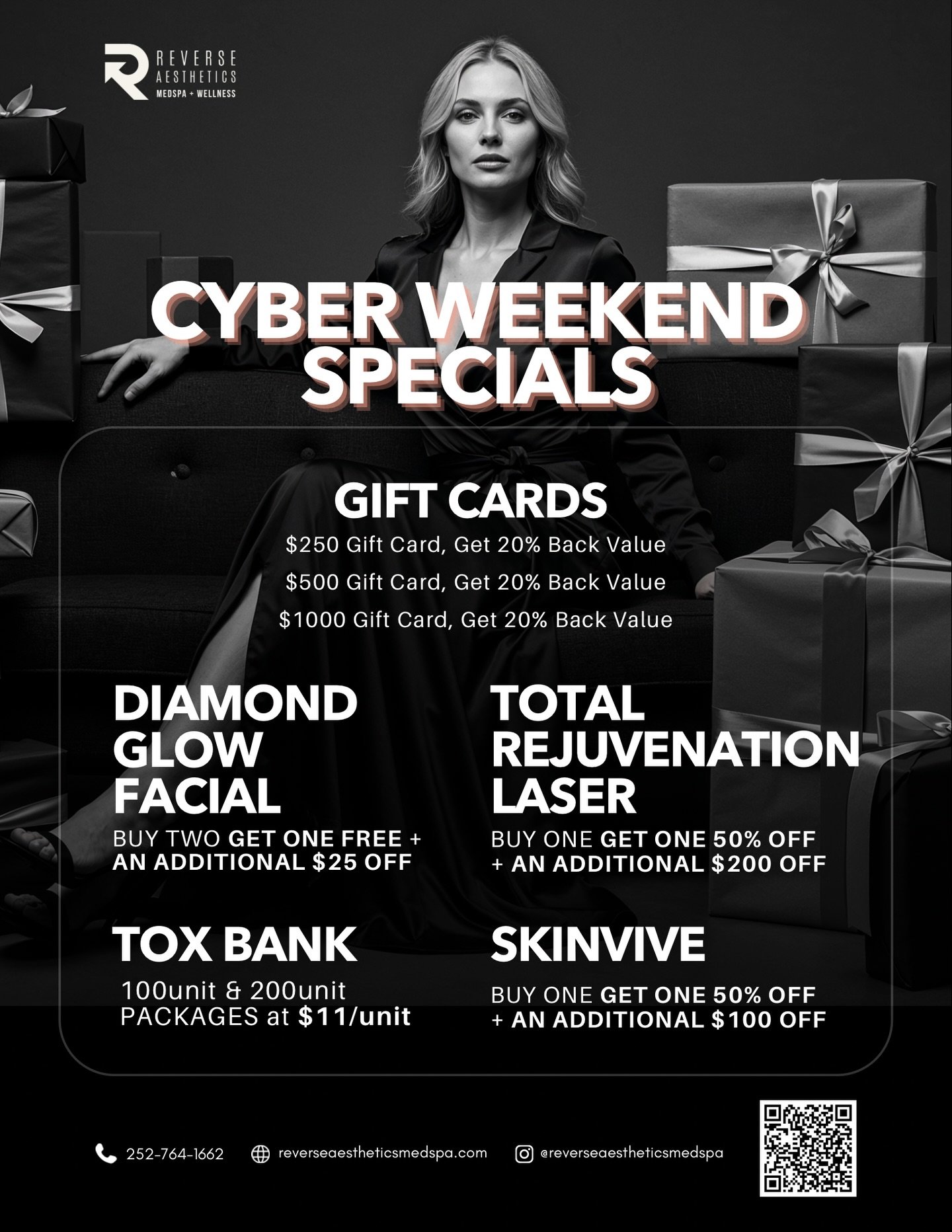 🚨 CYBER WEEKEND IS HERE 🚨
Our biggest savings of the season just dropped &mdash; and they&rsquo;re only here for a limited time 👀🎁

From BOGO facials, Tox bank savings, Skinvive deals, laser rejuvenation discounts, and 20% back on gift cards, thi