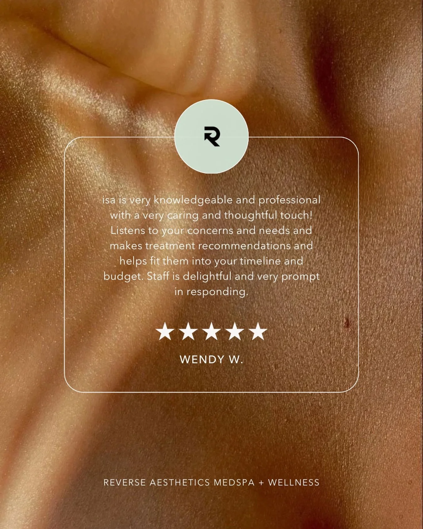 Nothing means more to us than hearing how cared for our patients feel. ✨

At Reverse Aesthetics Medspa + Wellness, we believe great results start with listening, education, &amp; creating a plan that fits you - your goals, timeline, and budget.

Than