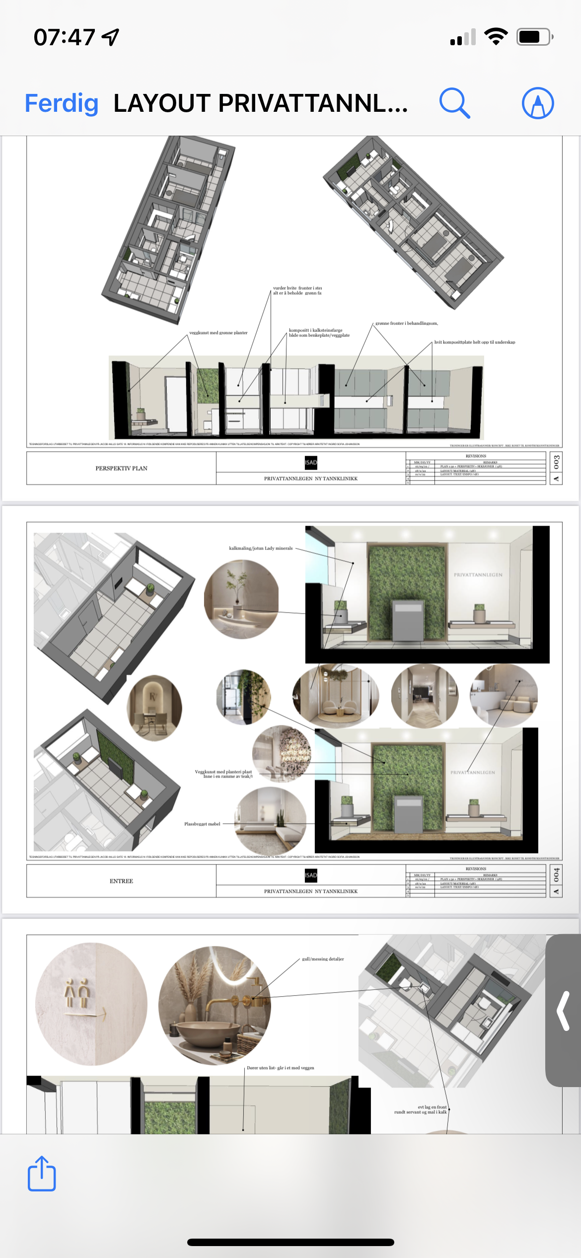 Architectural design plans for a private residential bathroom and entryway, including 3D renderings, layout diagrams, and interior decor details.