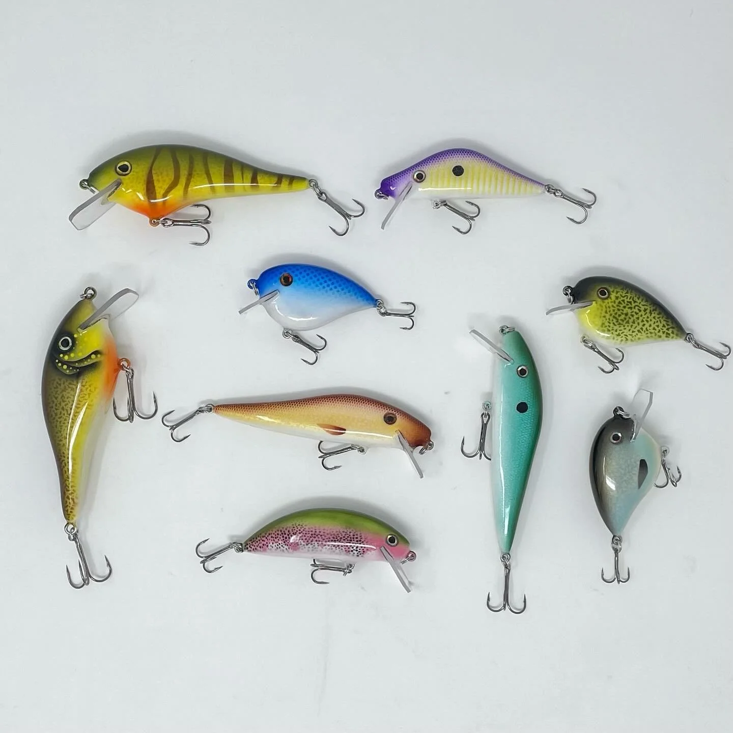 New Year&rsquo;s batch. 

#fishing #bassfishing #lures #luremaking #baitmaking woodworking carving painting