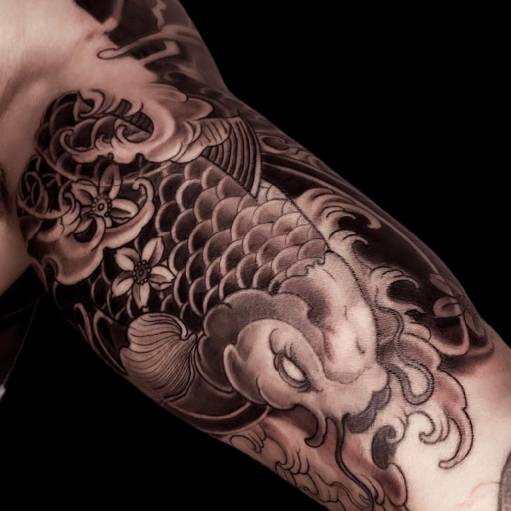 A tattoo of a fish koi