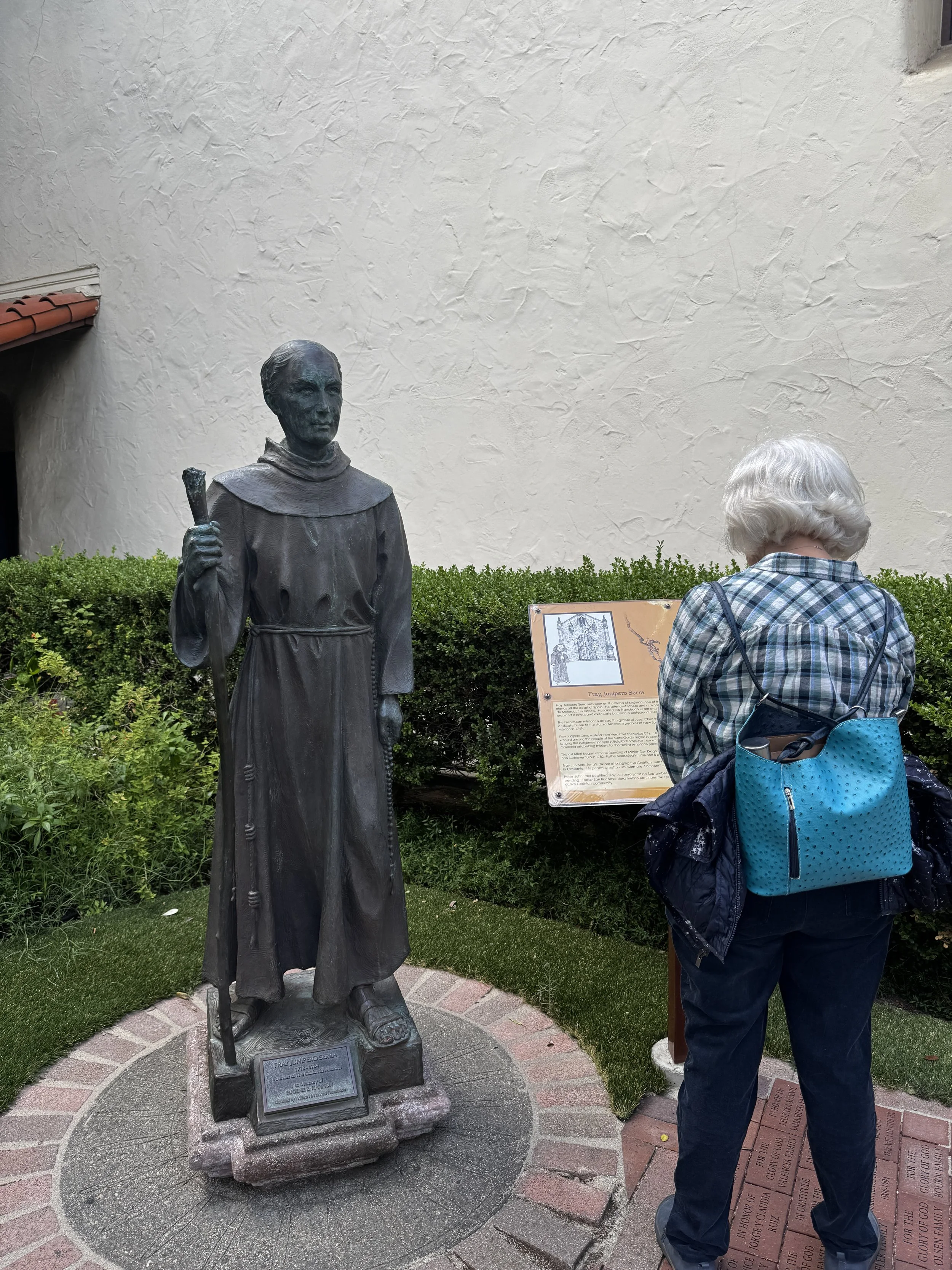 They have the same statue of Fr. Serra that we have at Mission San Luis Obispo.