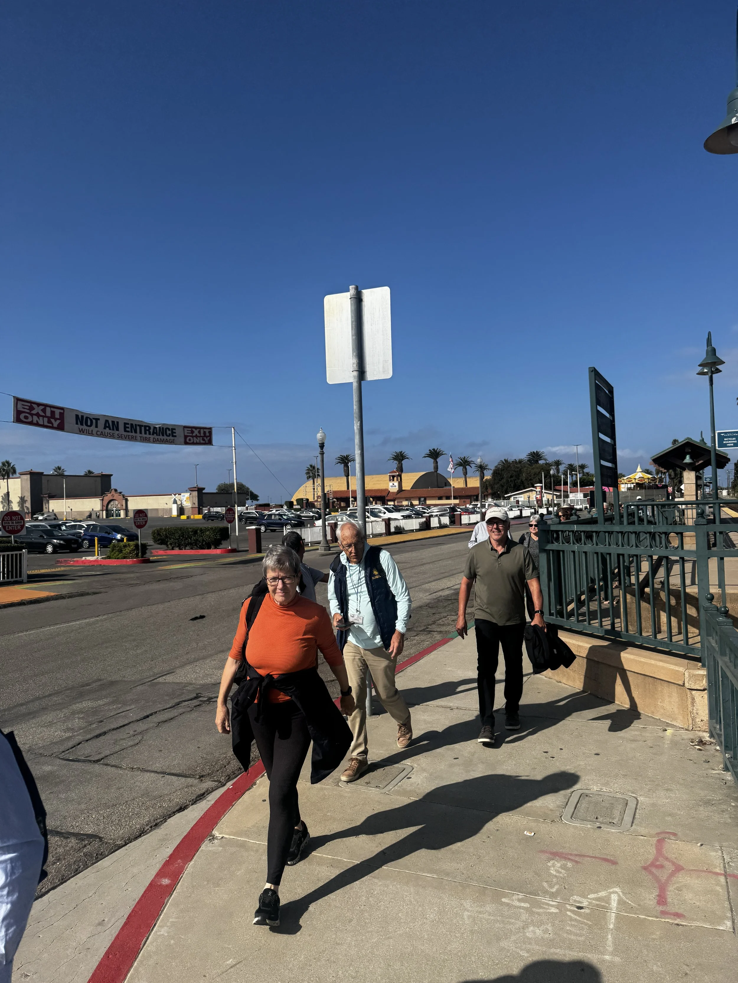 Taking a short walk from the train station to the mission.