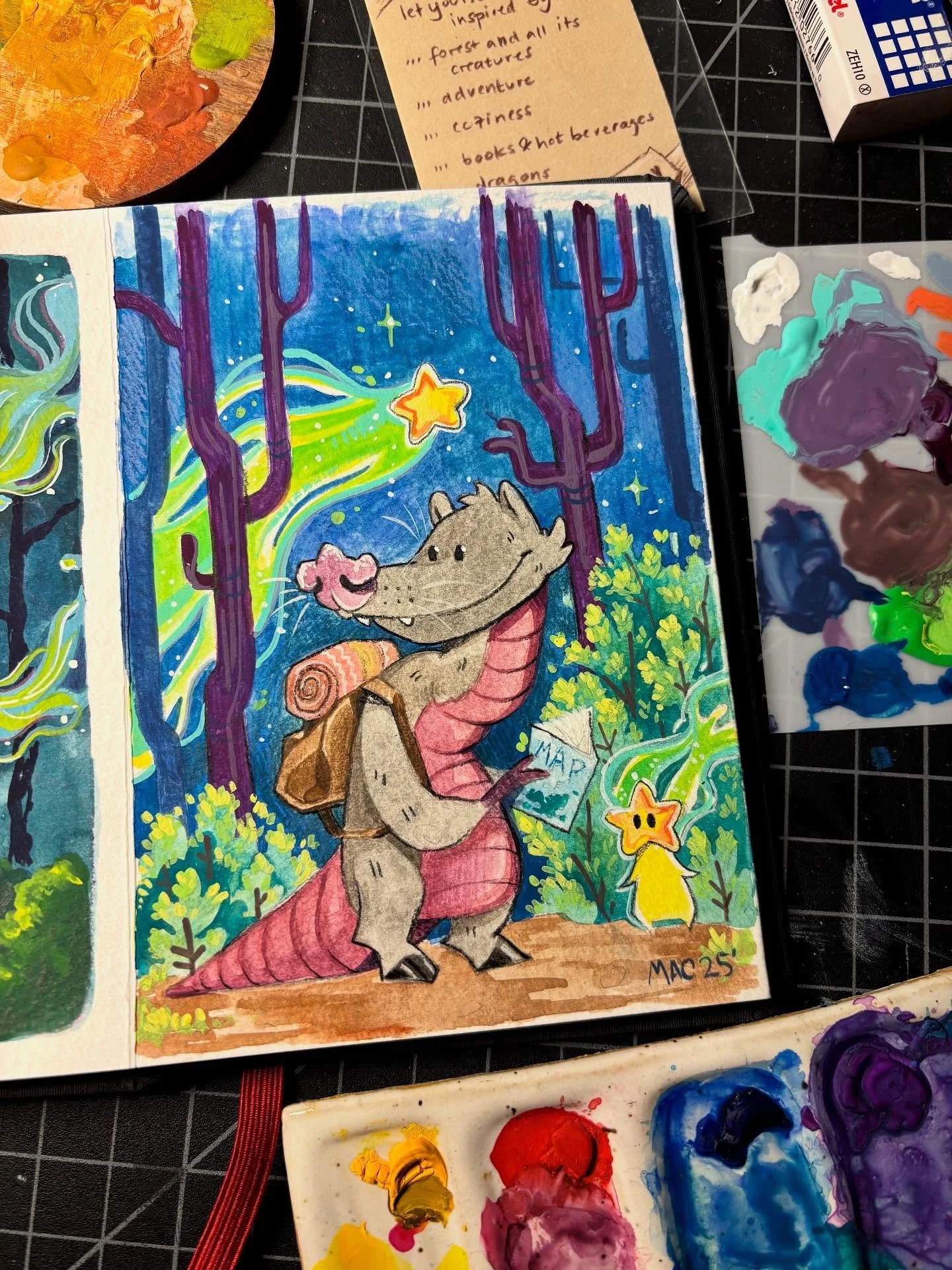 Second page in the sketchbook swap im participating in ✌️
-
- decided to add on to the page before this (not my art)
-
-
#art#drawing#painting#illustration#gouache#acrylicgouache#holbein#ratcreatures#rat