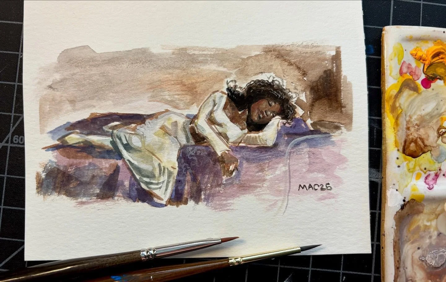 A 30min study for a future painting ✌️
-
- 100 points if you can tell who she is 
-
-
#art#drawing#painting#illustration#paintingstudy#gouache#watercolor#holbein#study#figurepainting