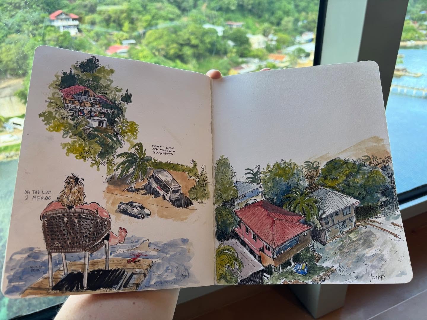 Partial page from my cruise, this was our second stop in Honduras, and my favorite from the trip ✌️
-
- why tf can I only use 5 hash tags I hate this app
-
-
#art#watercolor#painting#illustration#pleinair