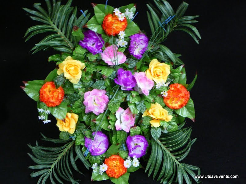 Artificial pink purple yellow hanging circle.JPG
