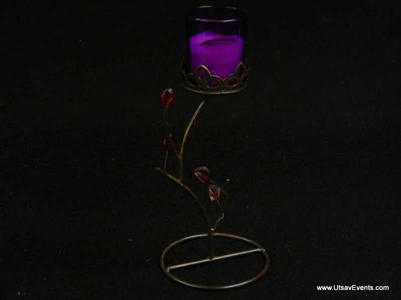 Candle holder metal purple.JPG