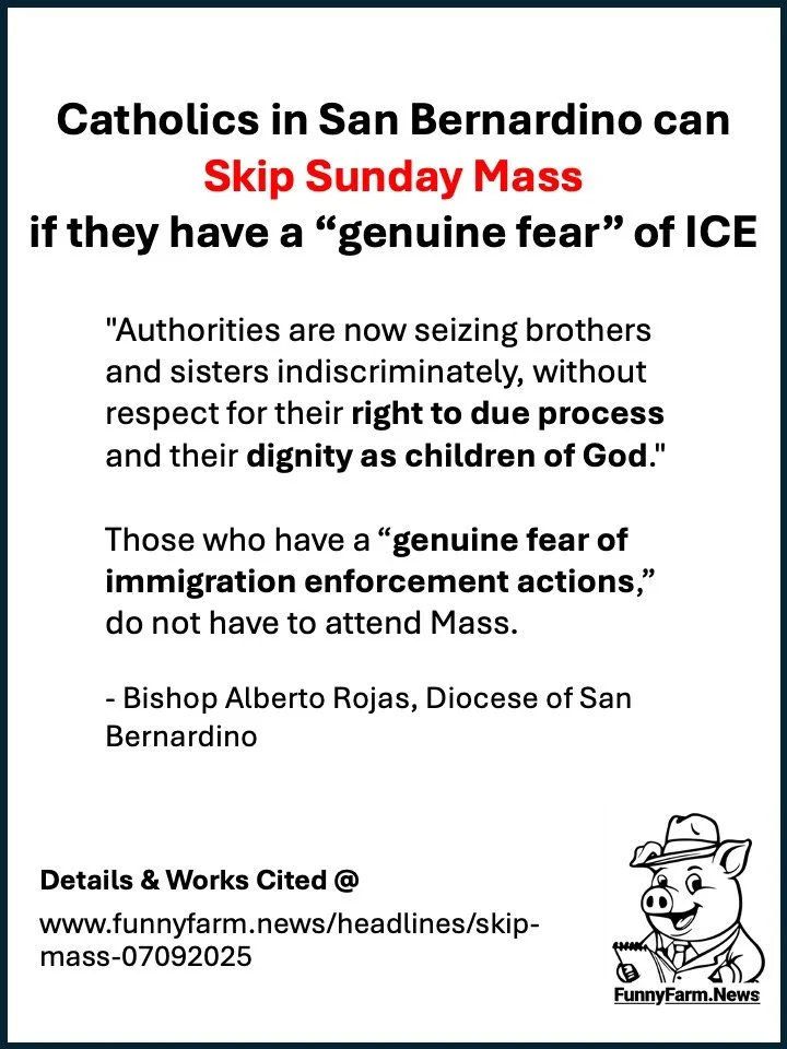 Catholics in San Bernardino can skip Mass if they have a “genuine fear” of ICE