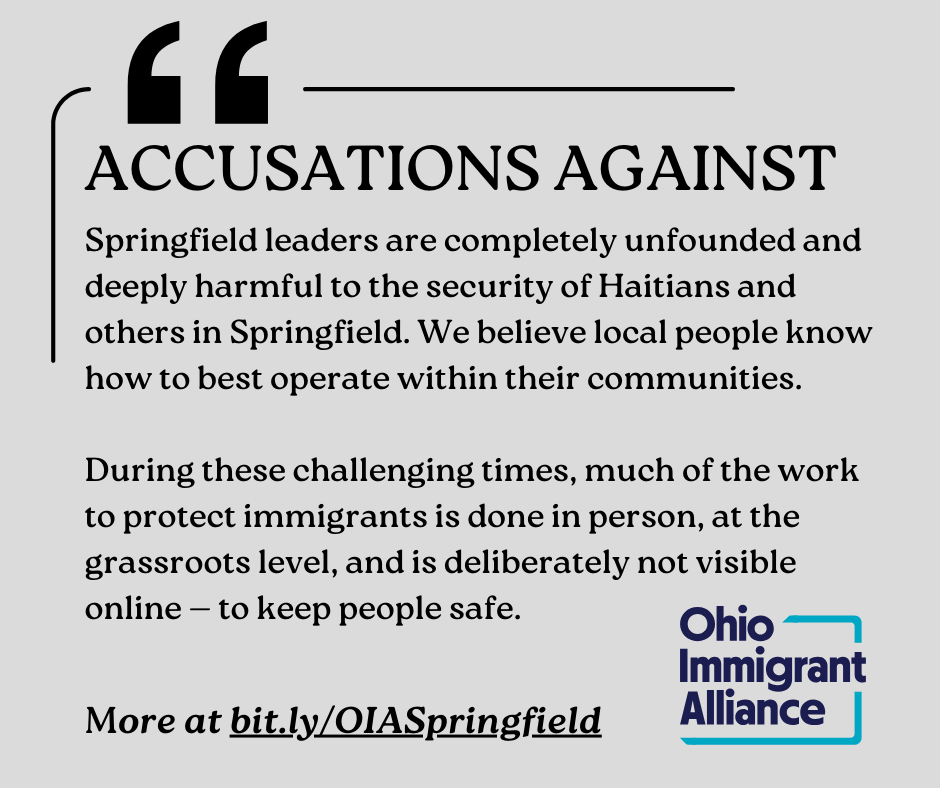 Concern for Springfield and Haitian-Americans