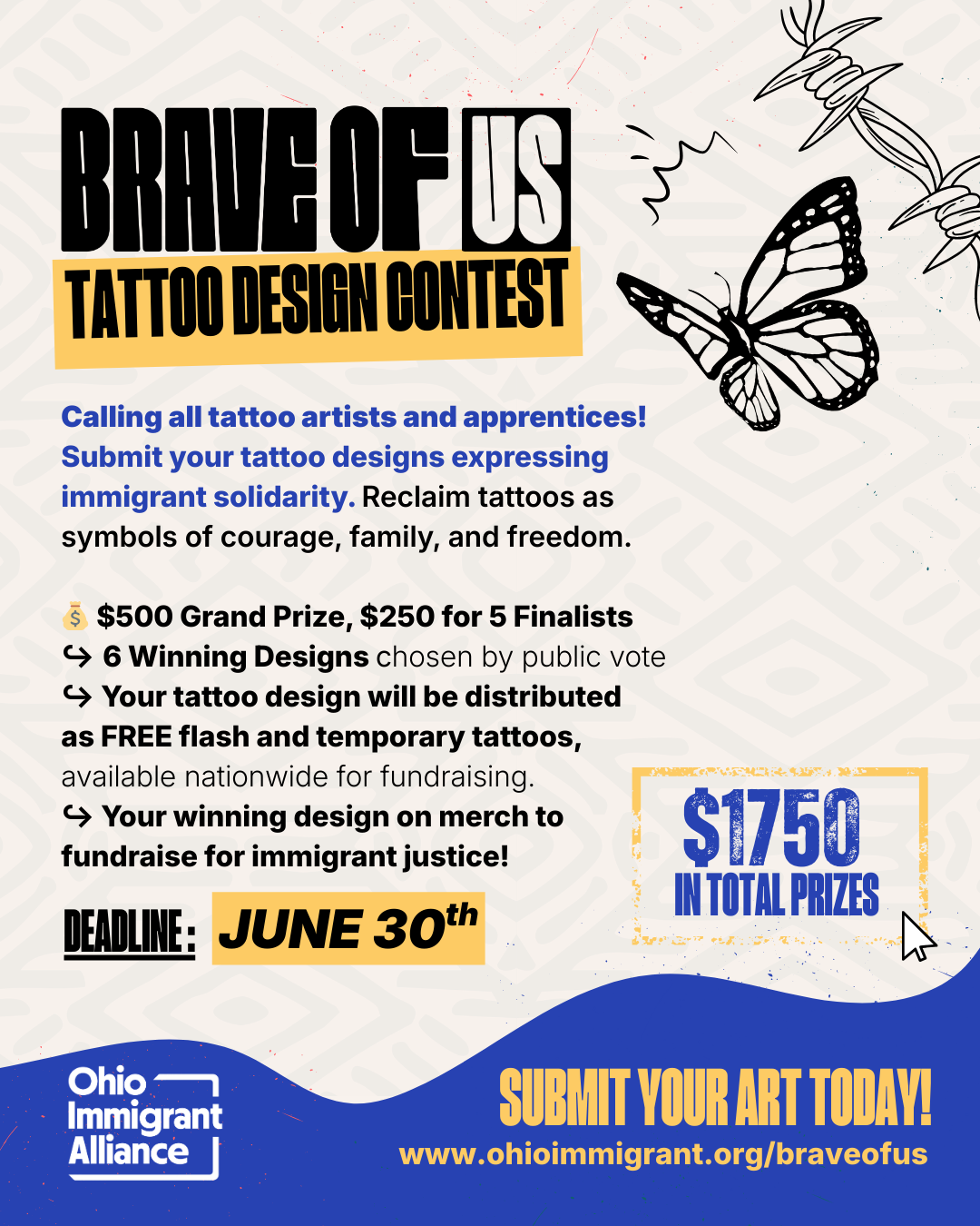 #BraveOfUS Tattoo Contest Call for Entries Post (slide 1).png