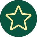 Neon star icon on dark green background