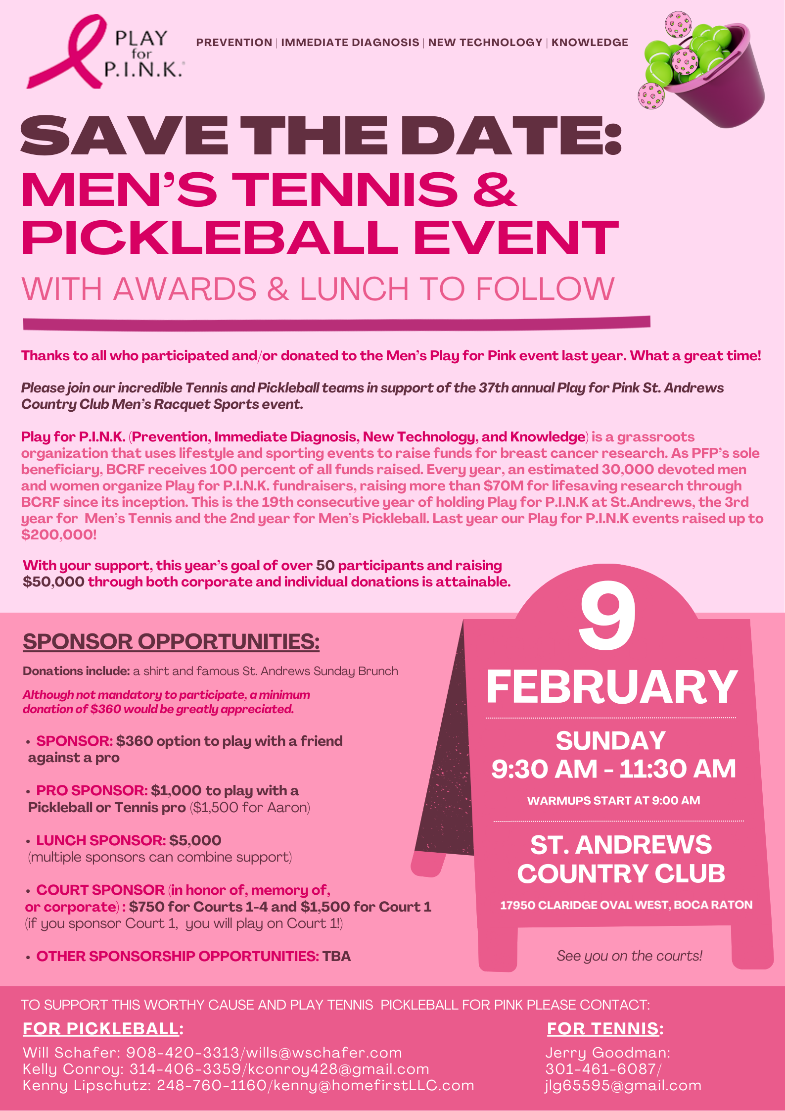 Save the Date Tennis & Pickleball