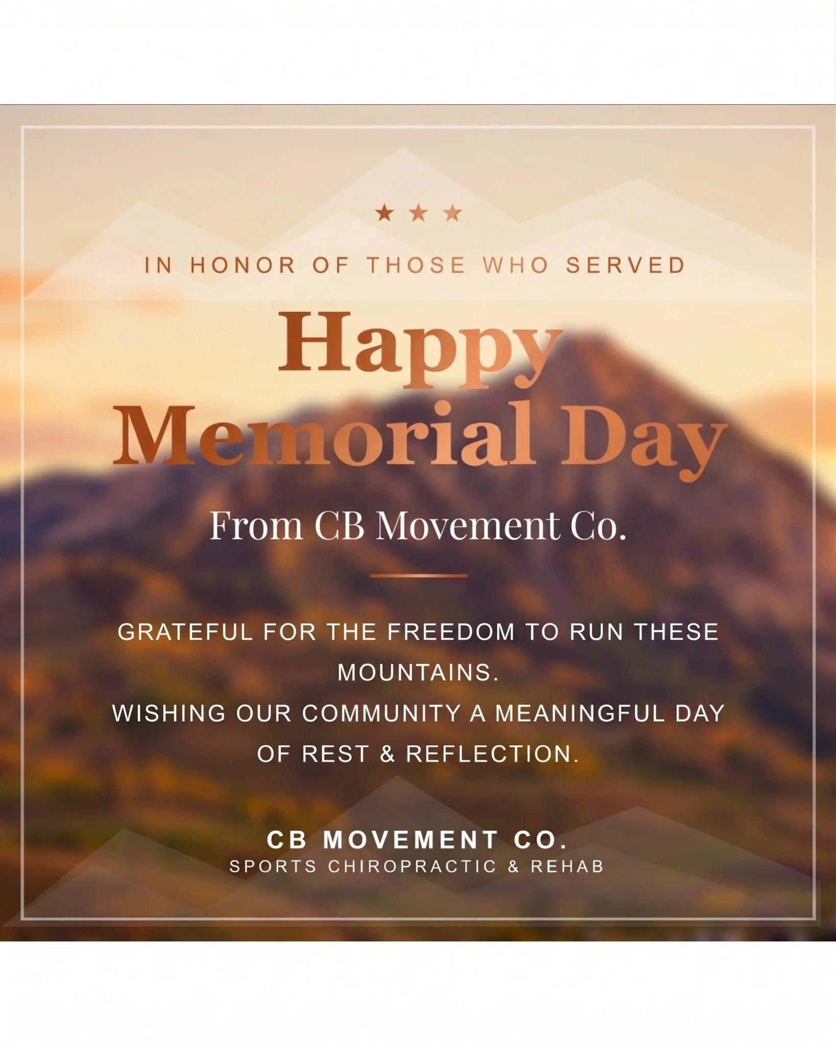 Wishing our Crested Butte community a meaningful Memorial Day. Grateful for the freedom to run these mountains and for the men and women who made it possible. Take a moment today to rest, reflect, and be with the people you love. We will see you on t