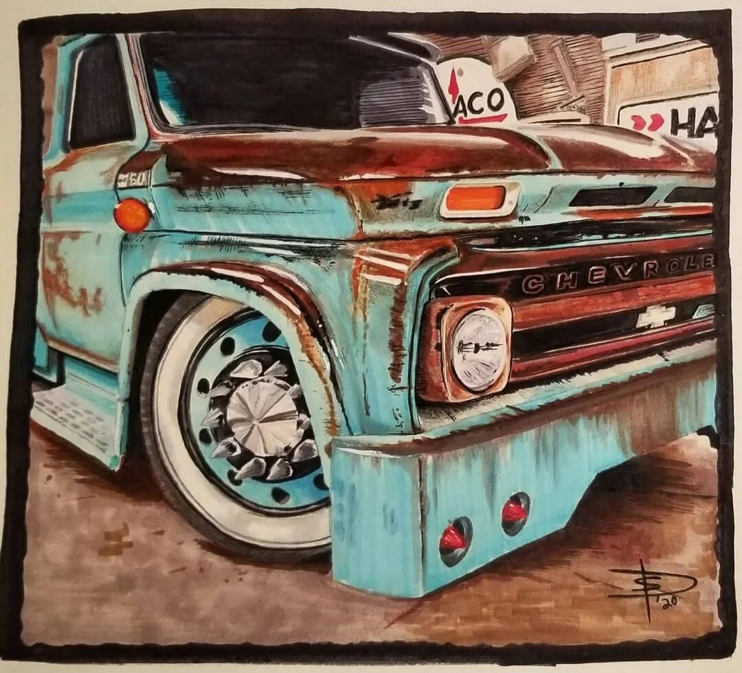 "Patina Chevy" Signed Print