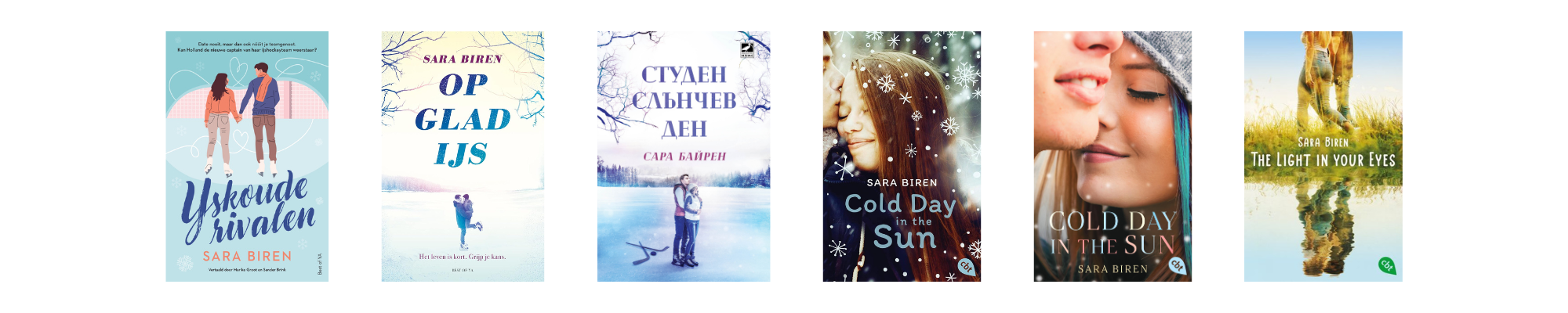 foreign language book covers of young adult novels written by Sara Biren
