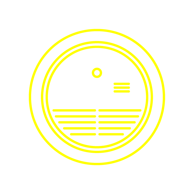 Yellow line illustration of a smoke alarm