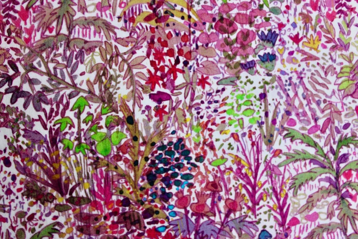 Fields of Eden Liberty Tana Lawn Purples Brian Wildsmith Collection Organic