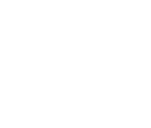 A white silhouette of a cherub or angel with wings and curly hair, running with one arm extended forward on a black background.