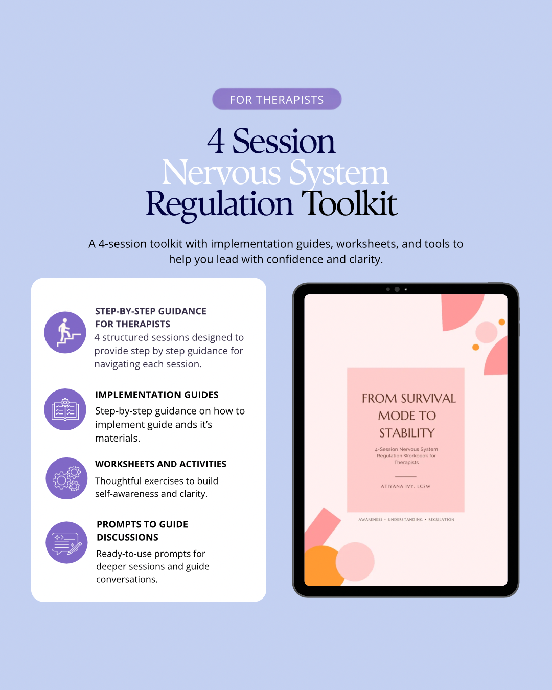 4-Session Nervous System Regulation Workbook for Therapists