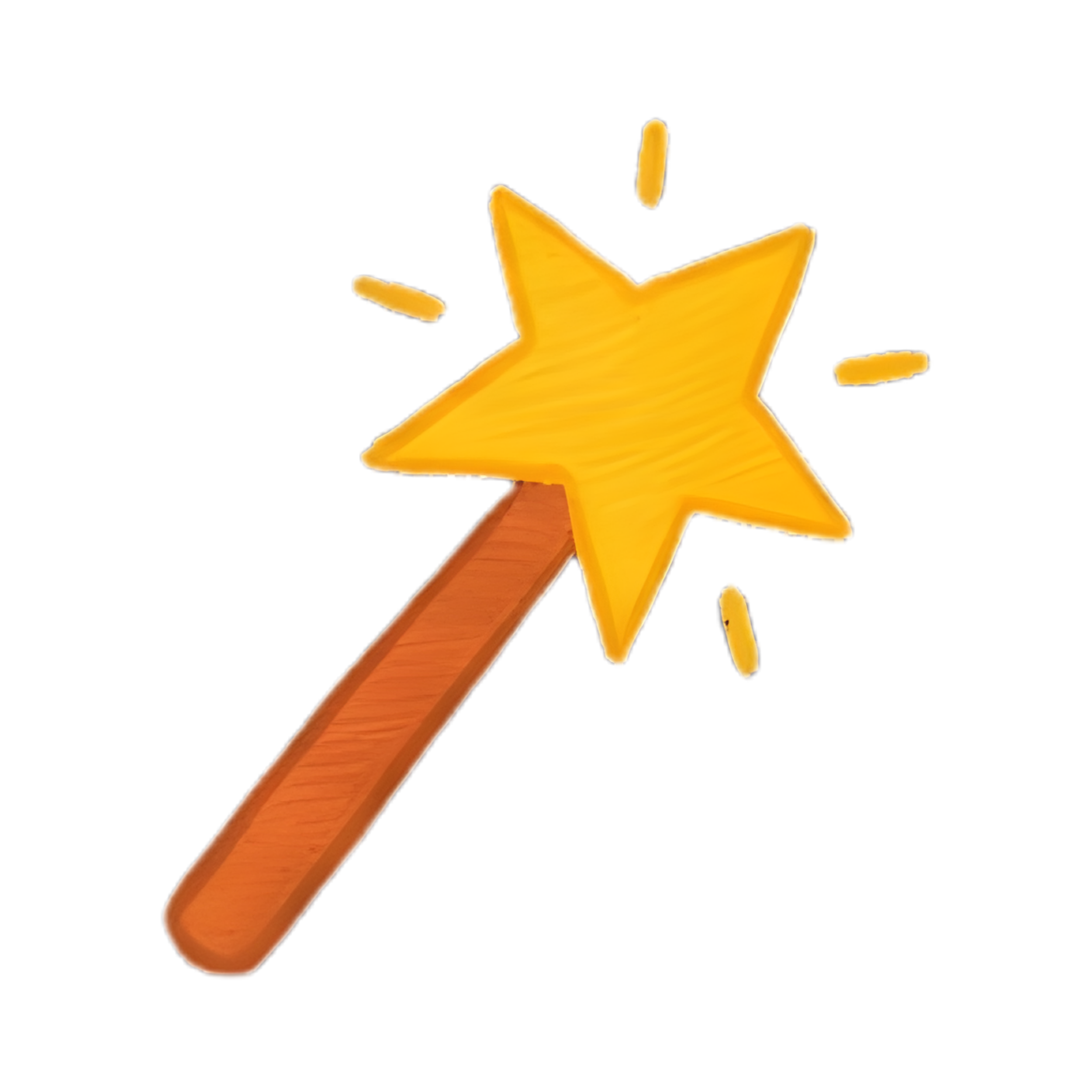 A yellow five-pointed star with a yellow tail at the bottom is set against a black background.