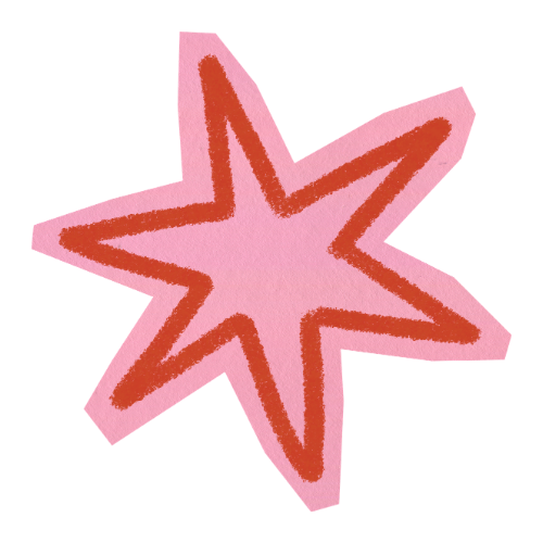 Pink star-shape.