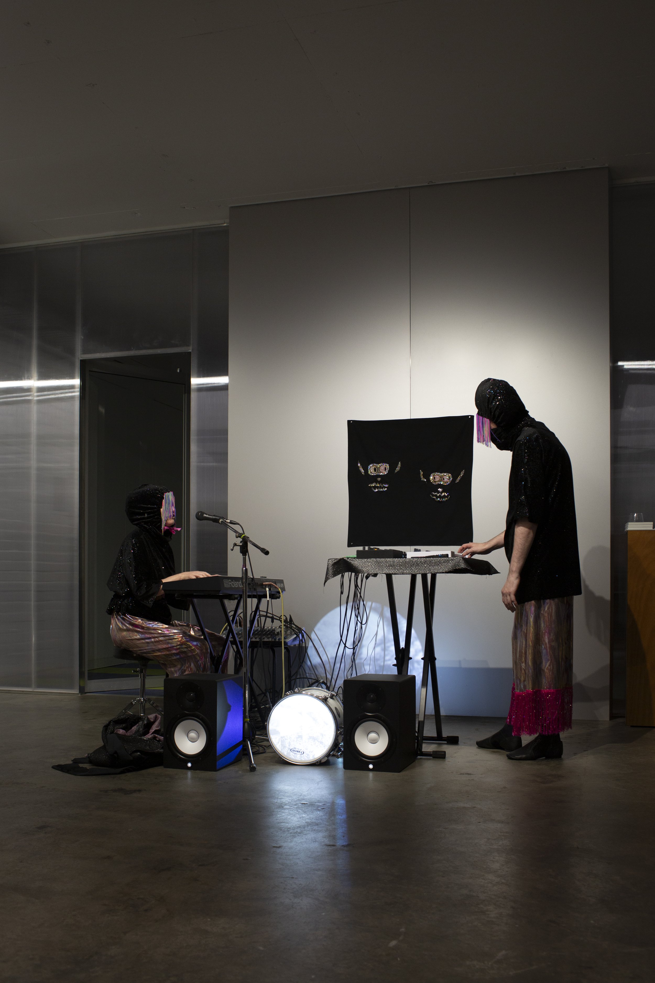 Performance by Astro Morphs at the opening of Vulnerable Structures, WALLACE, 2026.