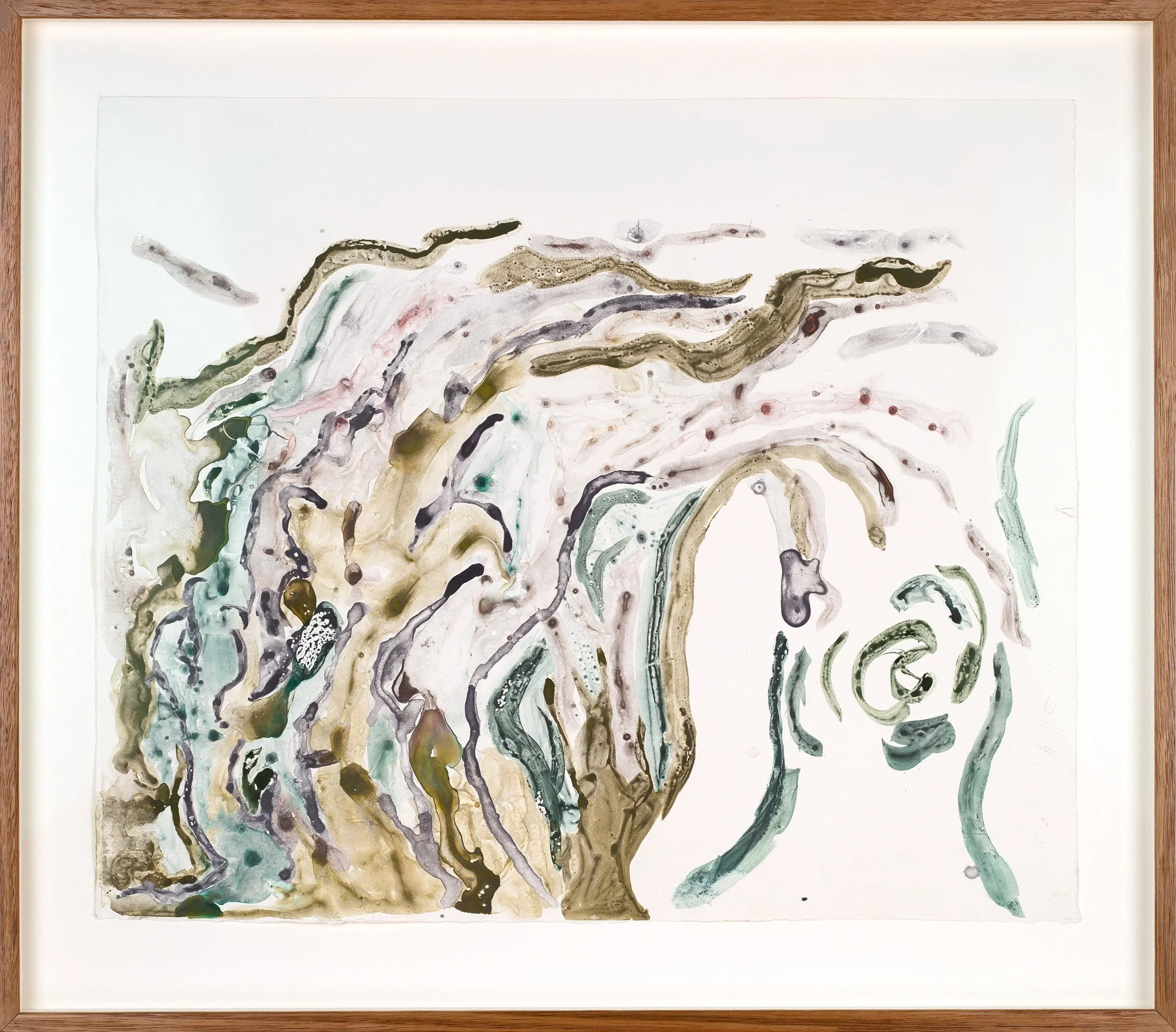 Zali Morgan, 2025, watercolour monotype on Hahnemühle.