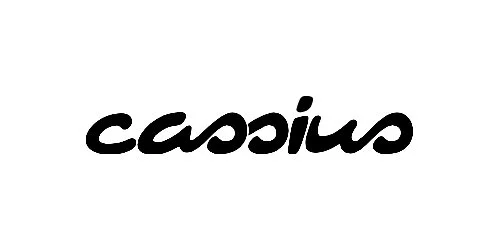 The word "Cassius" written in black letterpress-style text on a white background.
