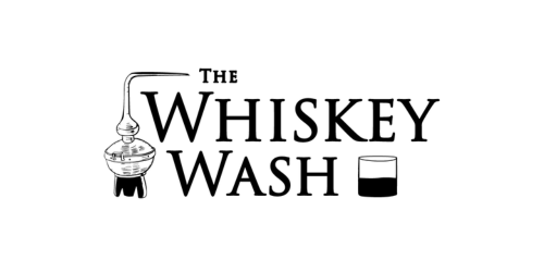 Logo for The Whiskey Wash featuring a whiskey glass and a small tumbler glass