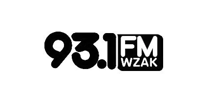 Radio station logo for 93.1 FM WZAK.