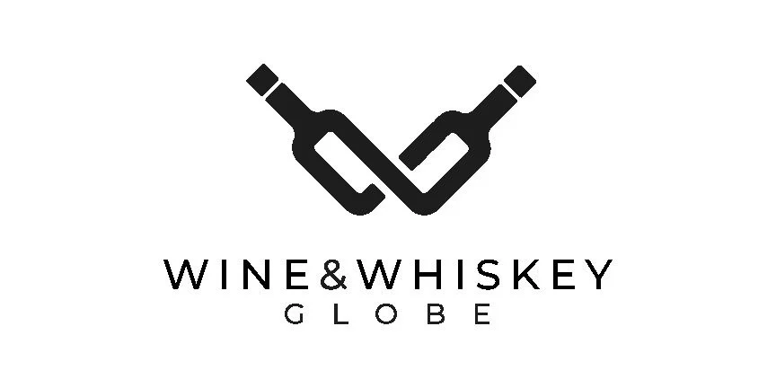Logo of Wine & Whiskey Globe featuring two stylized wine glasses clinking.
