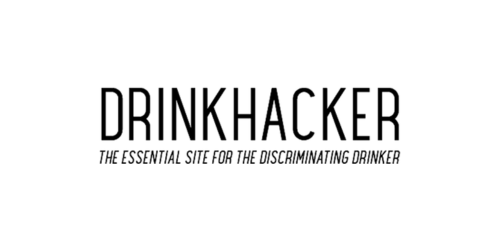 Logo for DrinkHacker with the tagline 'The Essential Site for the Discriminating Drinker'