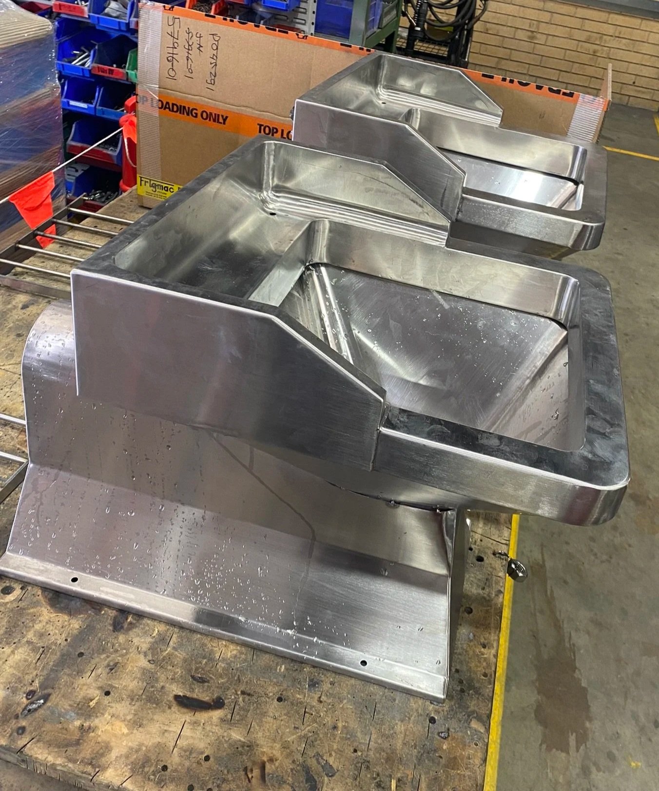custom fabricated and welded stainless steel units
