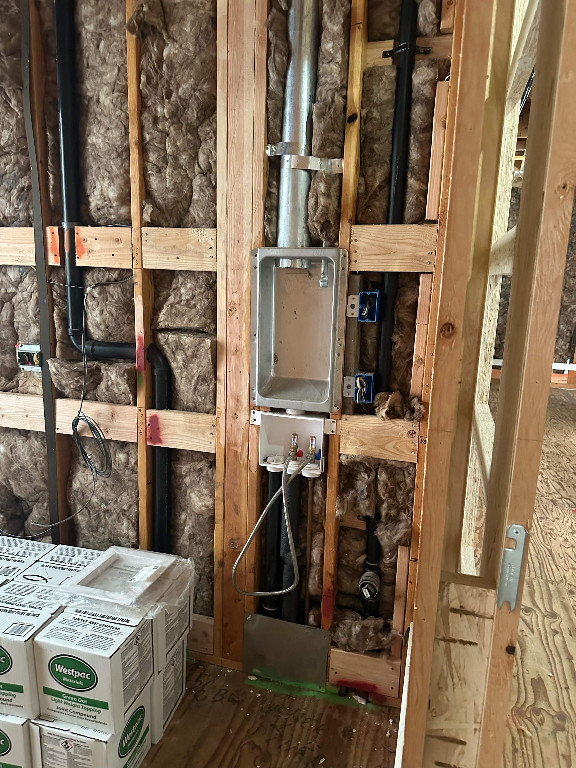laundry room drain & gas line