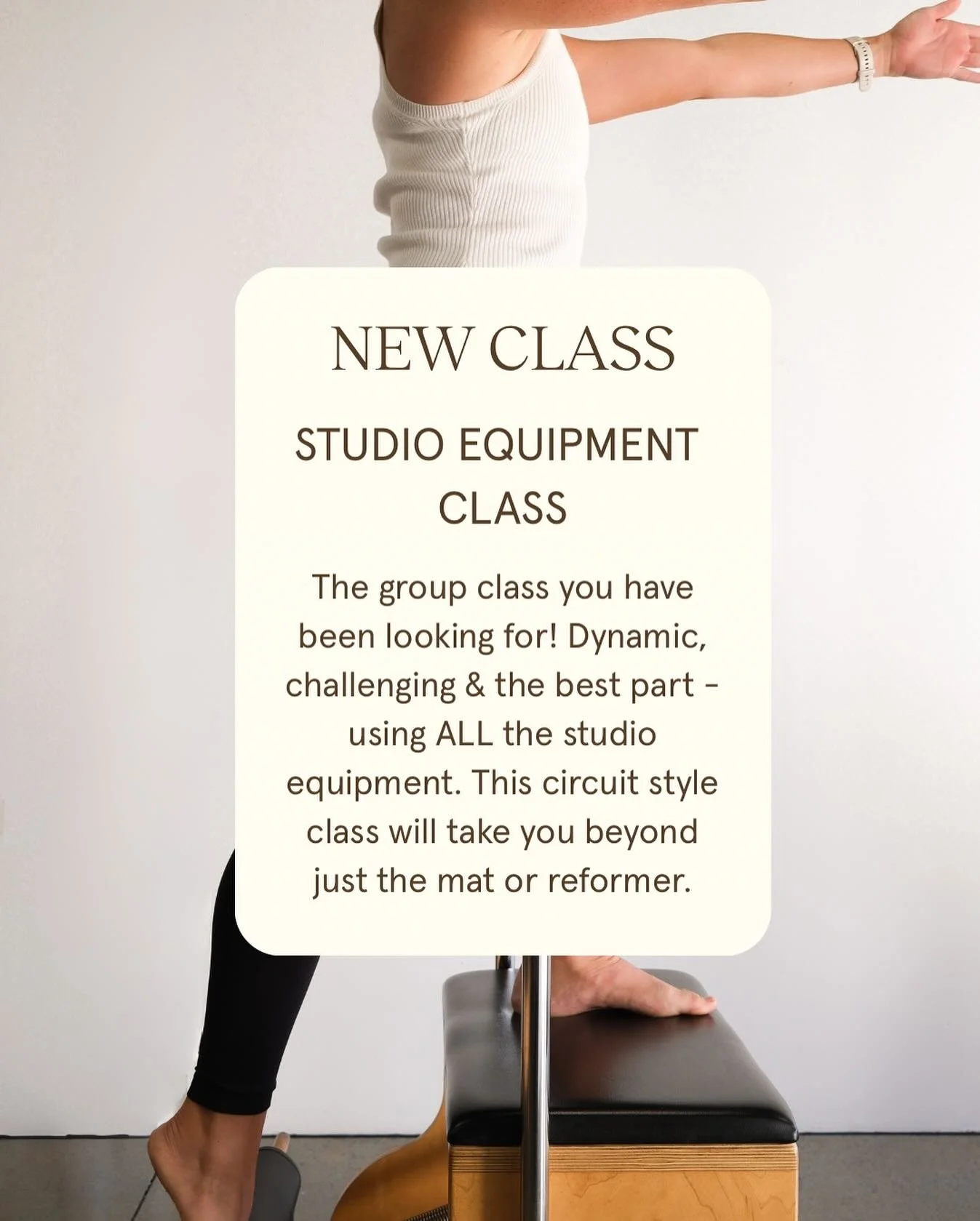 NEW CLASS ALERT! 

We&rsquo;re so excited to announce our NEW Group Equipment Pilates Classes! ✨ Perfect for healthy movers who want the benefits of Pilates equipment in a supportive, boutique setting &ndash; without the 1:1 price tag. 

Try our 2 WE