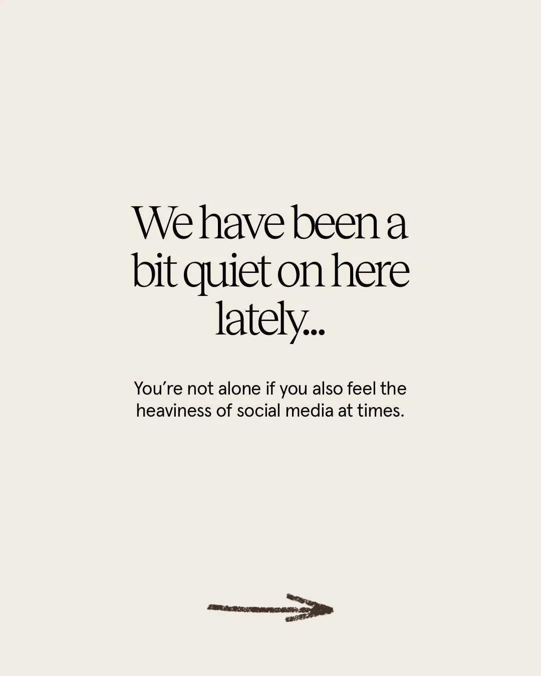 A little honest update from us 🤎 
Sometimes the best things happen when you take a step back from the noise and focus on what matters most. We&rsquo;re grateful you&rsquo;re here, grateful for our in studio community and excited to reconnect online 