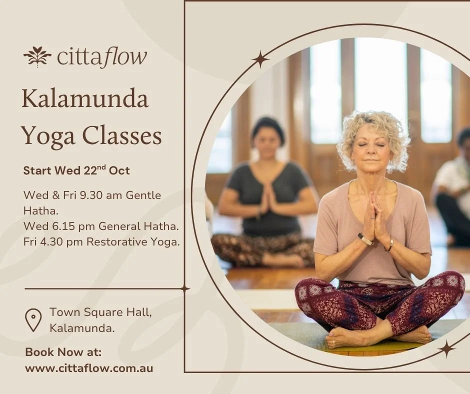 Yoga Classes in Kalamunda
✨ Join me at Citta Flow ✨

Gentle, supportive yoga for all levels &mdash; come breathe, move, and reconnect.

📅 Classes are filling fast &mdash; book your spot now!

Love and light, Bron x

https://www.cittaflow.com.au/book