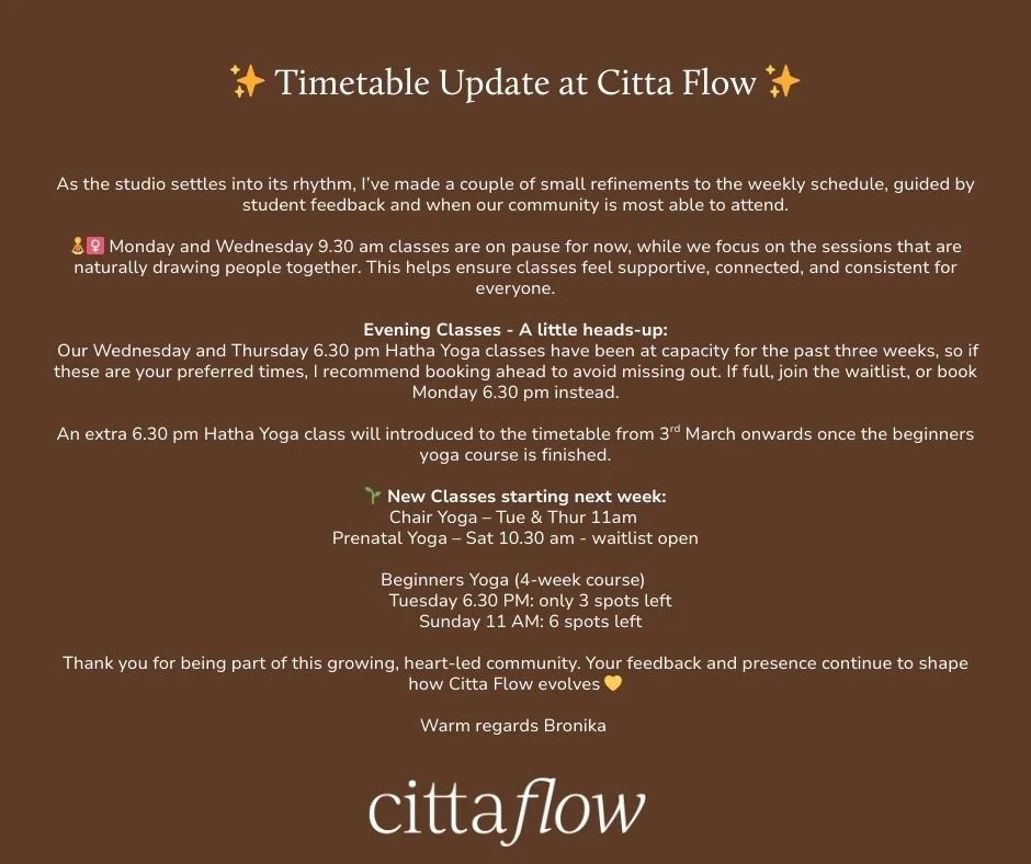 👉 View the live timetable &amp; book via link in bio..

with gratitude and love, Bronika 

❤️

#kalamundayoga #yogacommunity #hatha #hathayoga #kalamunda #perthhills #perthyoga
