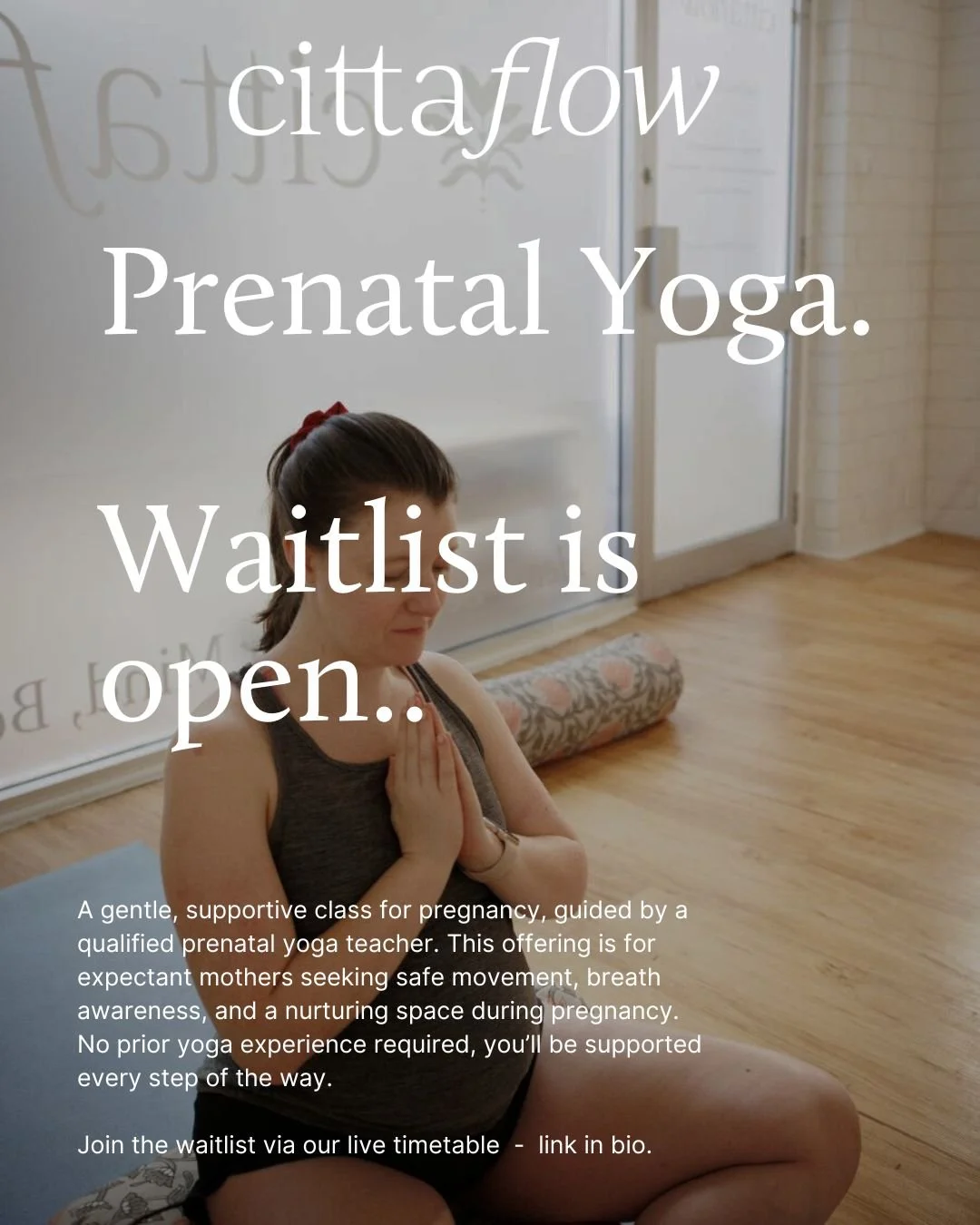 The waitlist is now open for our new Prenatal Yoga Class starting Saturday's at 10.30 am. 

Our experienced and beautifully grounded Prenatal teacher, Linda Hollenberg (@yoga.mindfulness.motherhood), will be guiding our Prenatal Yoga classes every Sa